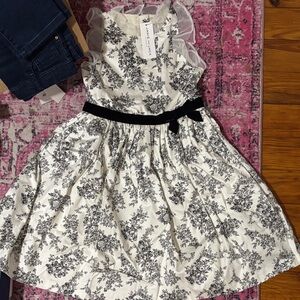 Rare Editions Black and White Floral Kids Dress
